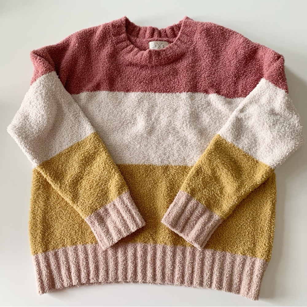 Thread & Supply Women's Colorblock Sweater - Pink, White, Yellow - Picture 4 of 10